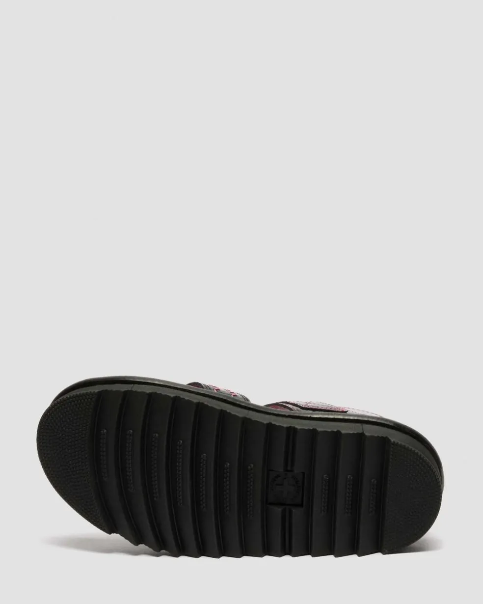 Voss II Distressed Patent Leather Sandals in Black