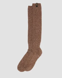 WARMWAIR ORGANIC COTTON BLEND SOCKS in Dark Brown