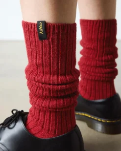 WARMWAIR ORGANIC COTTON BLEND SOCKS in Vibrant Red