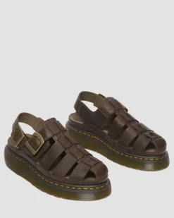 Wrenlie Grizzly Leather Fisherman Sandals in Dark Brown