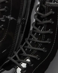 Youth 1460 Patent Leather Lace Up Boots in Black
