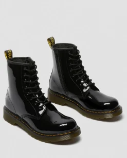 Youth 1460 Patent Leather Lace Up Boots in Black