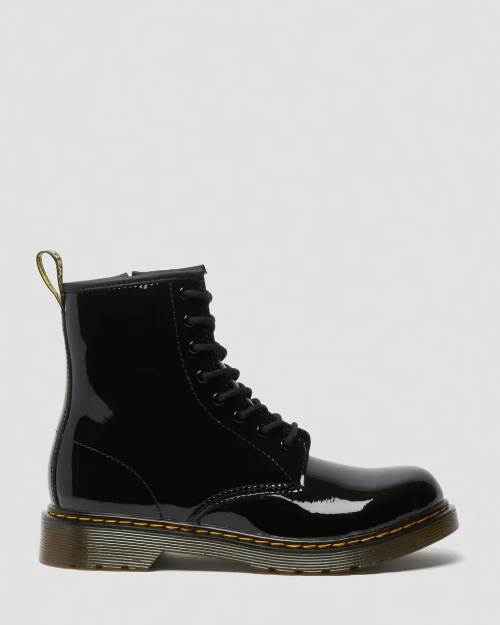 Youth 1460 Patent Leather Lace Up Boots in Black