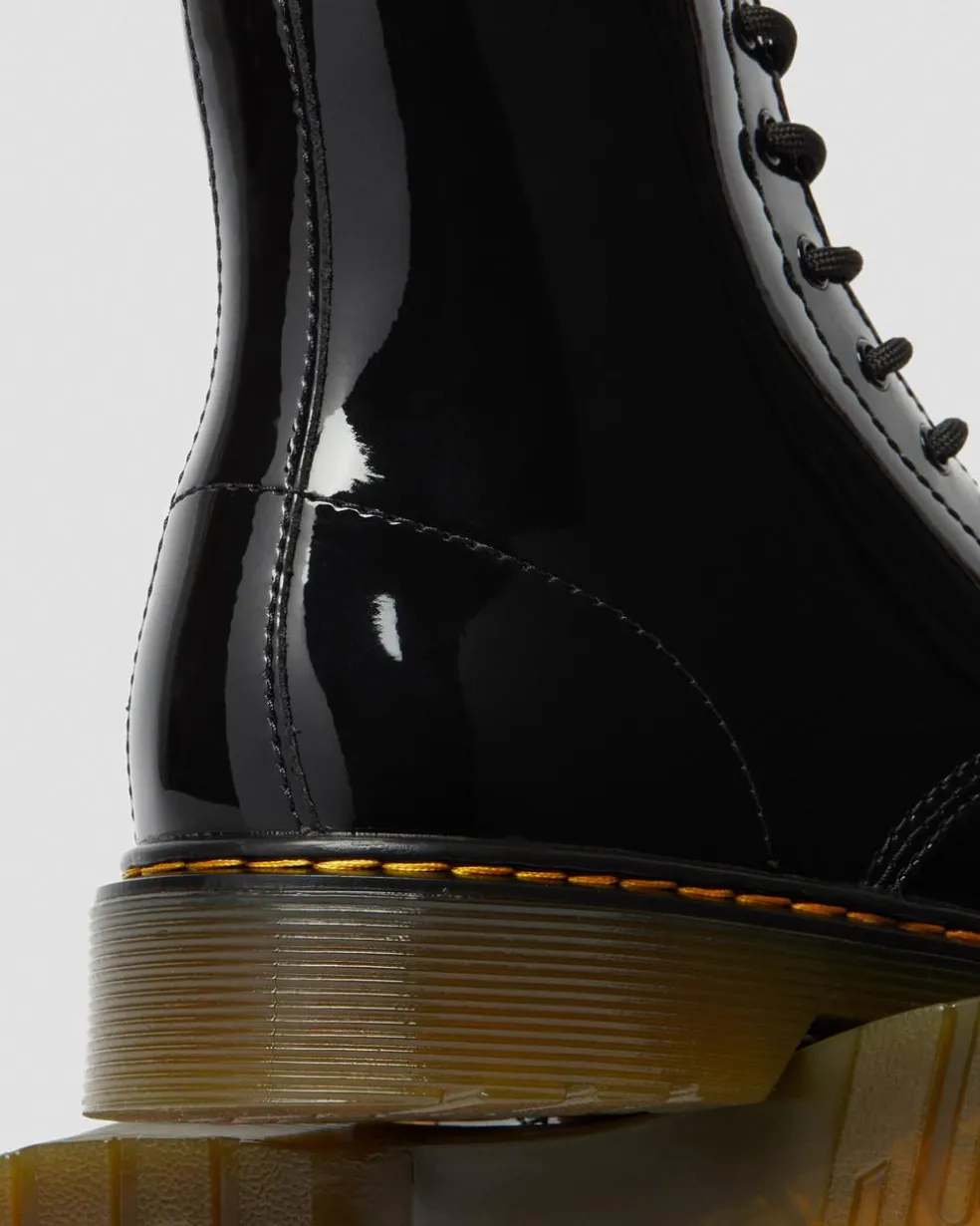 Youth 1460 Patent Leather Lace Up Boots in Black
