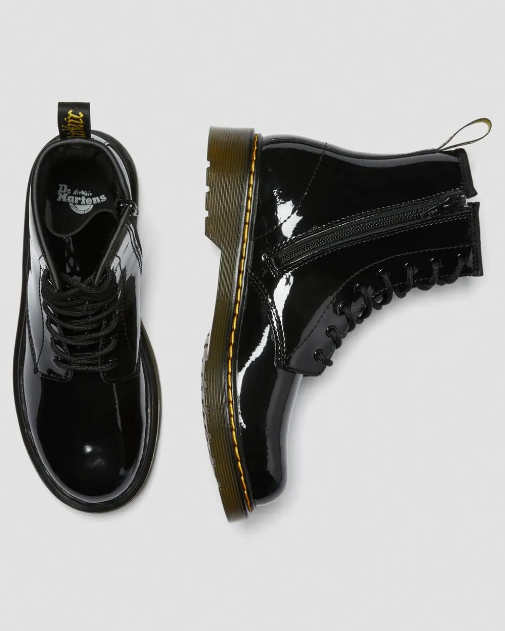 Youth 1460 Patent Leather Lace Up Boots in Black