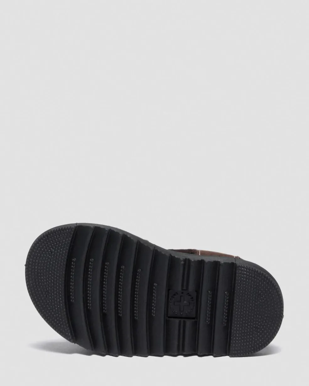 Youth Marlowe Flower Nubuck Strap Sandals in Dark Brown