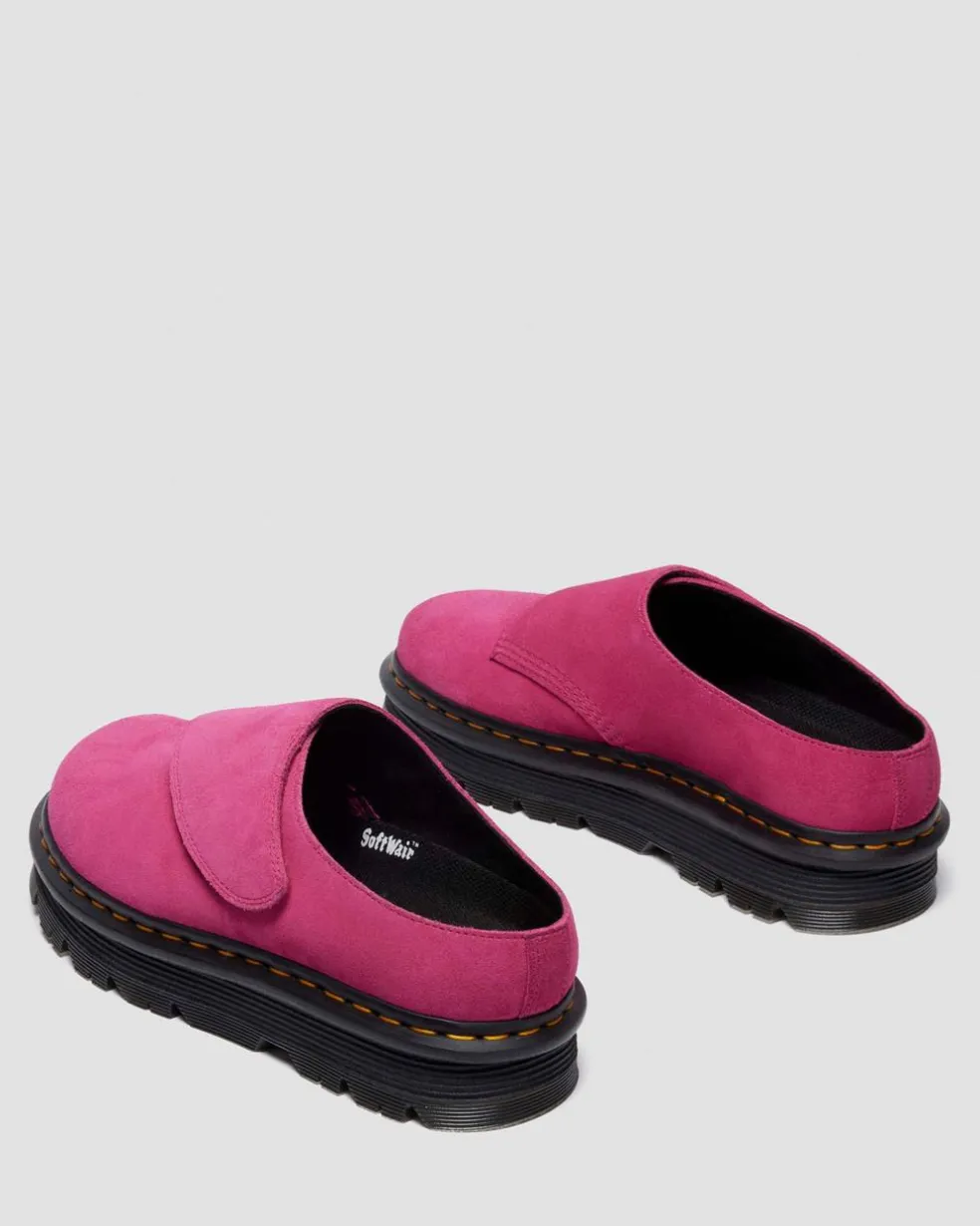 Zebzag Anywair Suede Mules in Fuchsia Pink