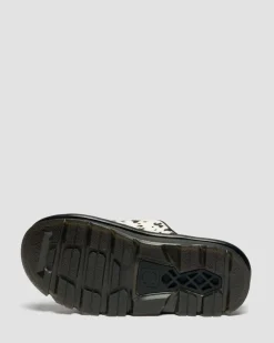 Zebzag Dalmatian Hair On Leather Platform Slides in Cream & Black
