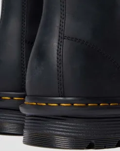 Zebzag Laceless Slip On Leather Boots in Black