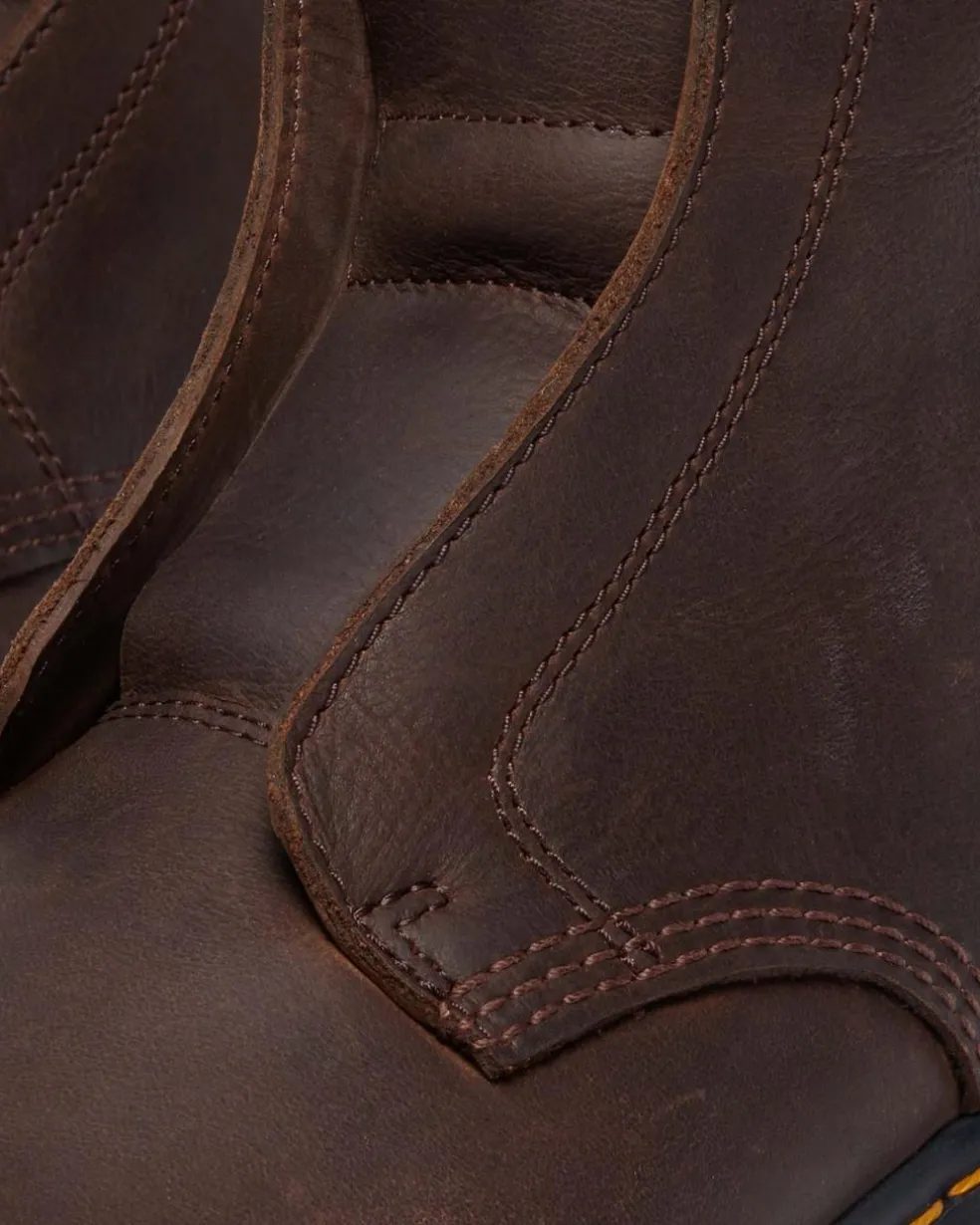 Zebzag Laceless Slip On Leather Boots in Dark Brown