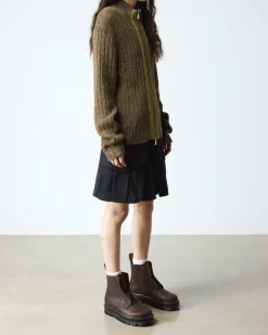 Zebzag Laceless Slip On Leather Boots in Dark Brown