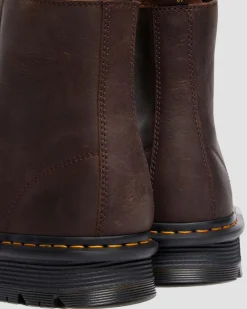 Zebzag Laceless Slip On Leather Boots in Dark Brown