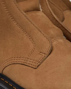 ZEBZAG LACELESS WARM LINED SLIP ON NUBUCK BOOTS in Desert Brown