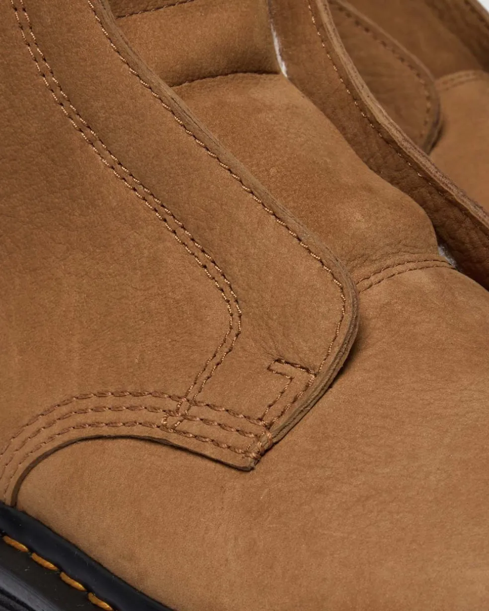 ZEBZAG LACELESS WARM LINED SLIP ON NUBUCK BOOTS in Desert Brown