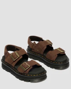 Zebzag Nubuck Platform Sandals in Sepia Brown