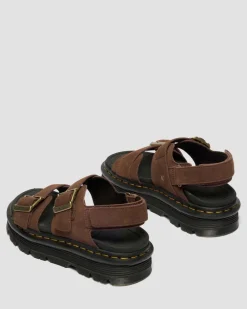 Zebzag Nubuck Platform Sandals in Sepia Brown