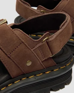 Zebzag Nubuck Platform Sandals in Sepia Brown