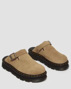 Zebzag Suede Casual Slingback Platform Mules in Savannah Tan