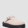 Zebzag Suede Casual Slingback Platform Mules in Powder Pink