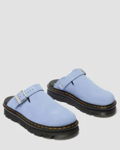 Zebzag Suede Casual Slingback Platform Mules in Cornflower Blue