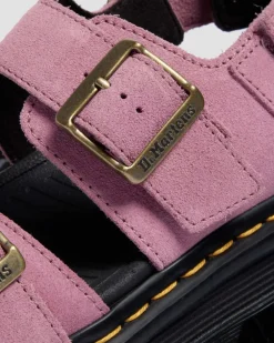 Zebzag Suede Platform Sandals in Dusty Rose