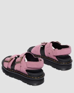 Zebzag Suede Platform Sandals in Dusty Rose