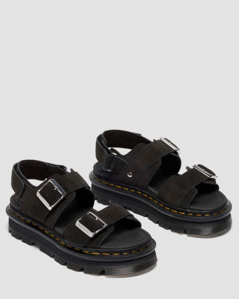 Zebzag Suede Platform Sandals in Black