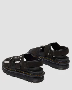 Zebzag Suede Platform Sandals in Black
