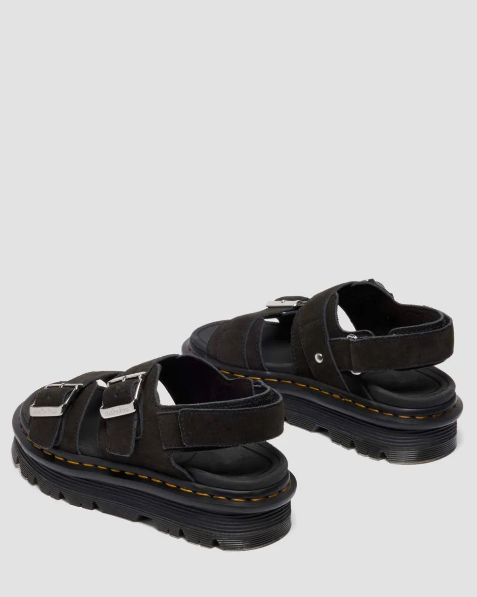 Zebzag Suede Platform Sandals in Black