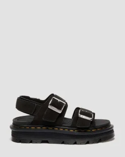 Zebzag Suede Platform Sandals in Black
