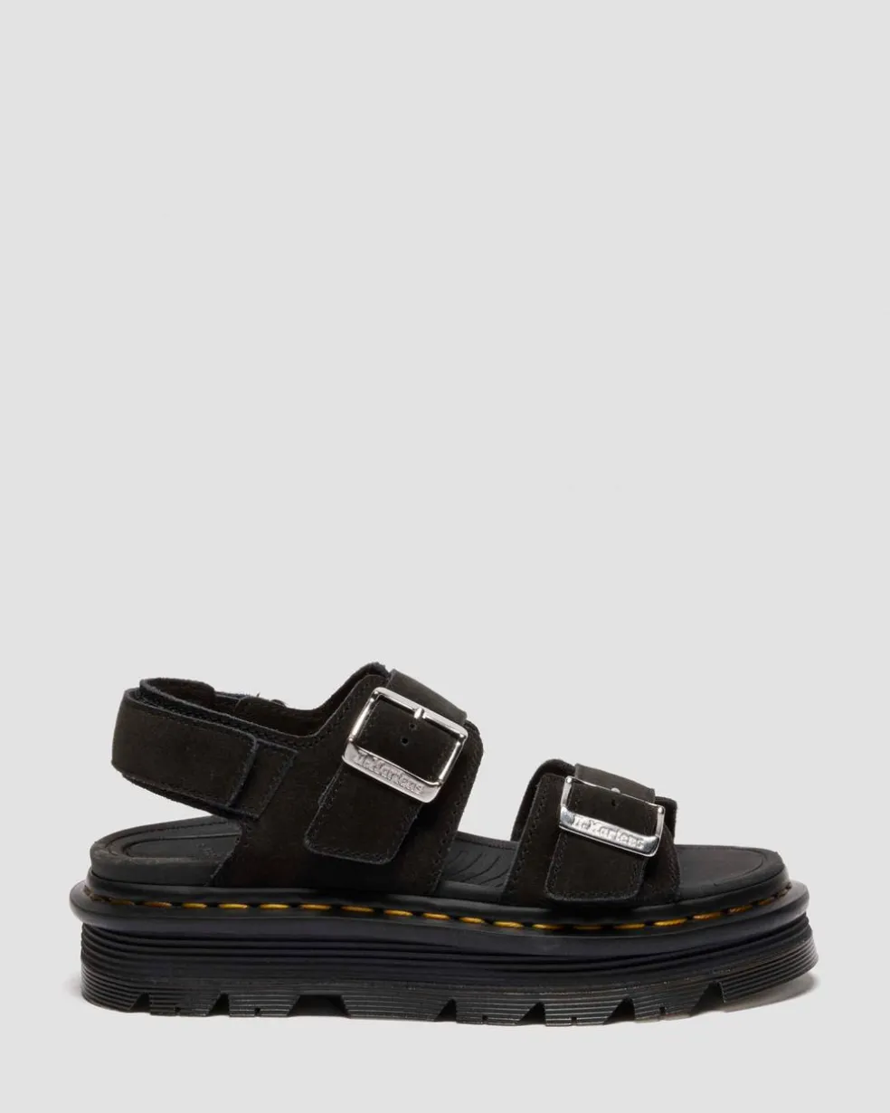 Zebzag Suede Platform Sandals in Black