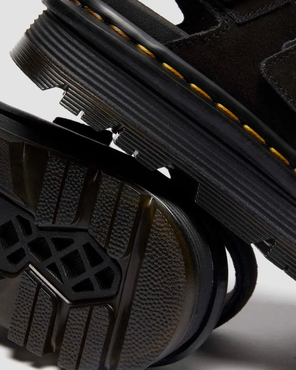 Zebzag Suede Platform Sandals in Black