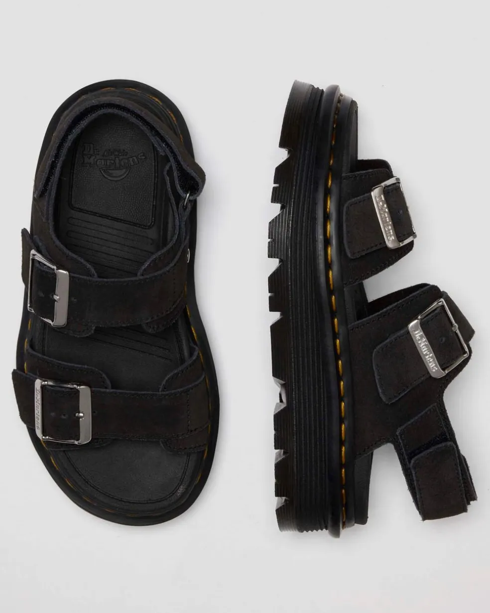 Zebzag Suede Platform Sandals in Black