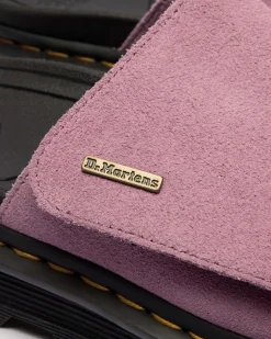 Zebzag Suede Platform Slides in Dusty Rose