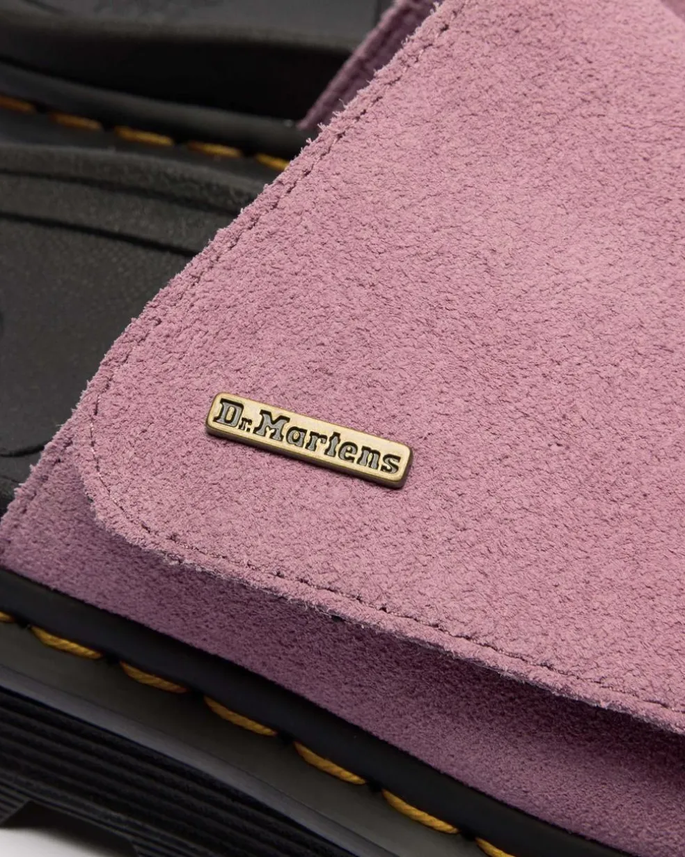 Zebzag Suede Platform Slides in Dusty Rose