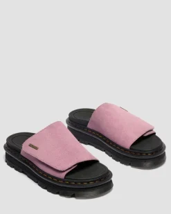 Zebzag Suede Platform Slides in Dusty Rose
