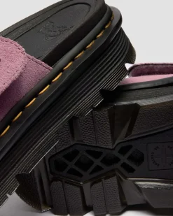Zebzag Suede Platform Slides in Dusty Rose