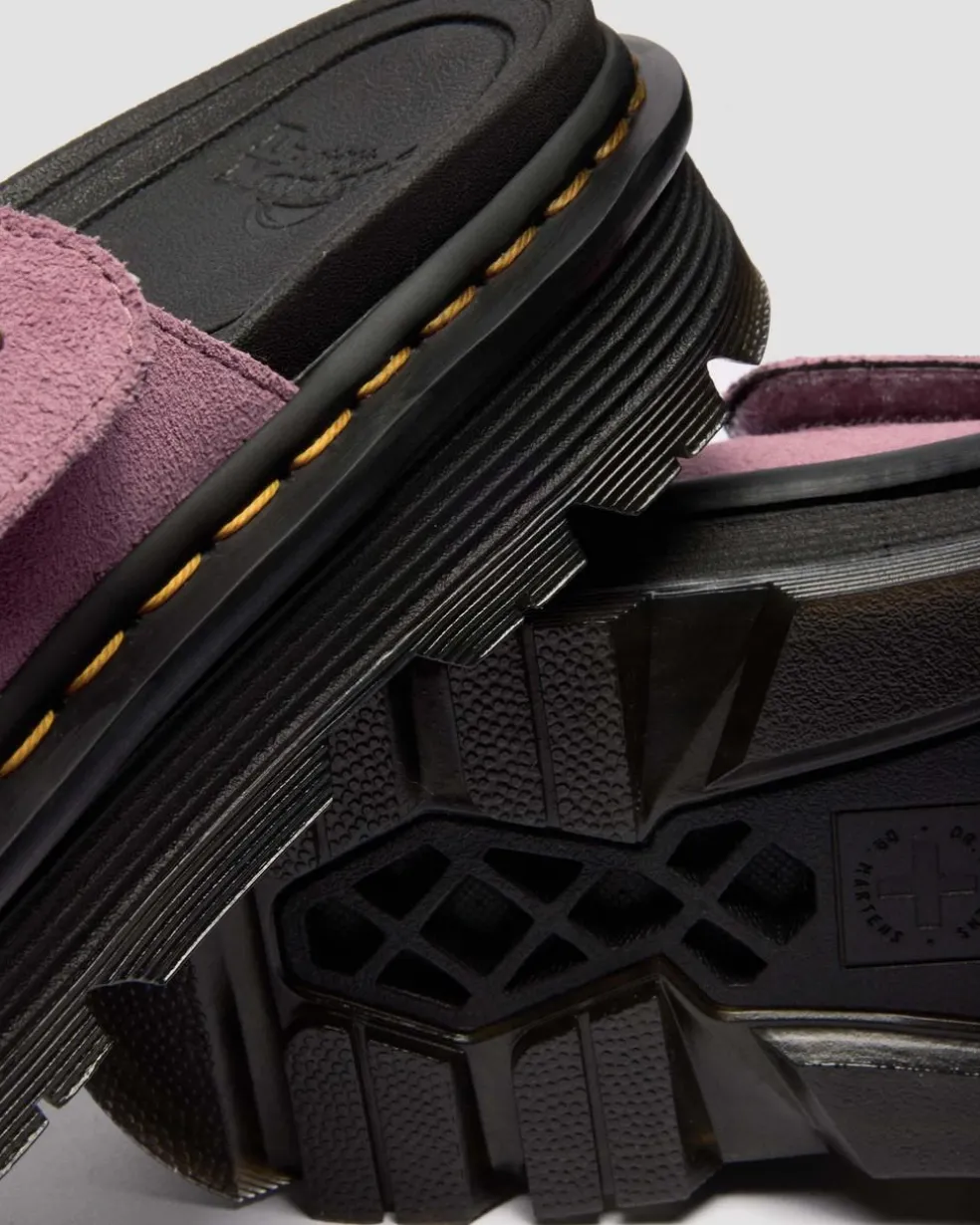 Zebzag Suede Platform Slides in Dusty Rose