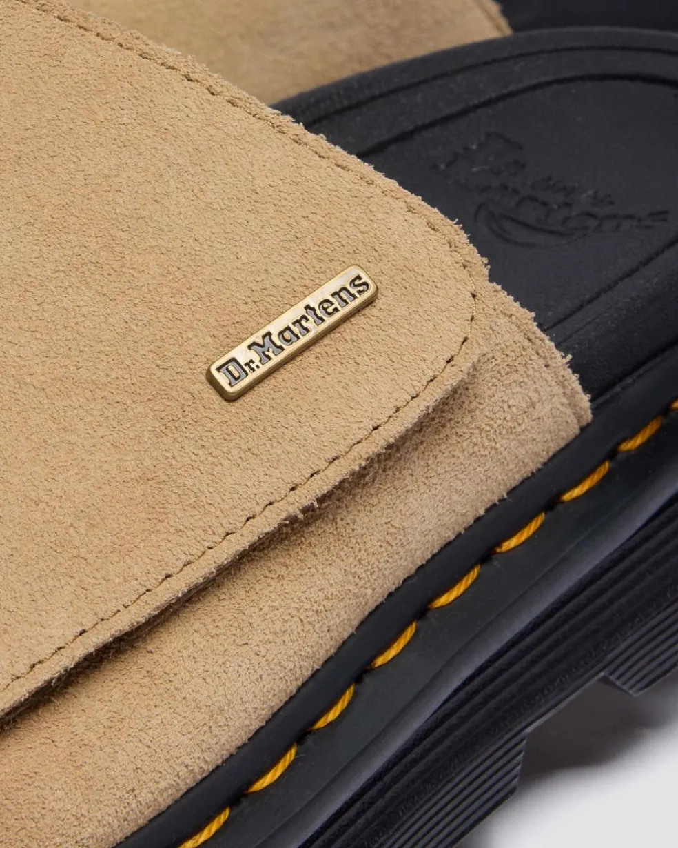 Zebzag Suede Platform Slides in Savannah Tan